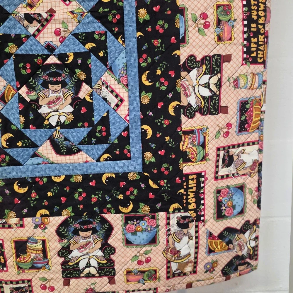 Mary Engelbreit Life is Just a Chair of Bowlies Wall Hanging Folk Art 34.5x34